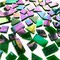 280 Pieces Iridescent Green Mosaic Tiles for Crafts, Mixed 4 Shapes Stained Glass Sheets, Stained Glass Supplies for Mosaic Projects